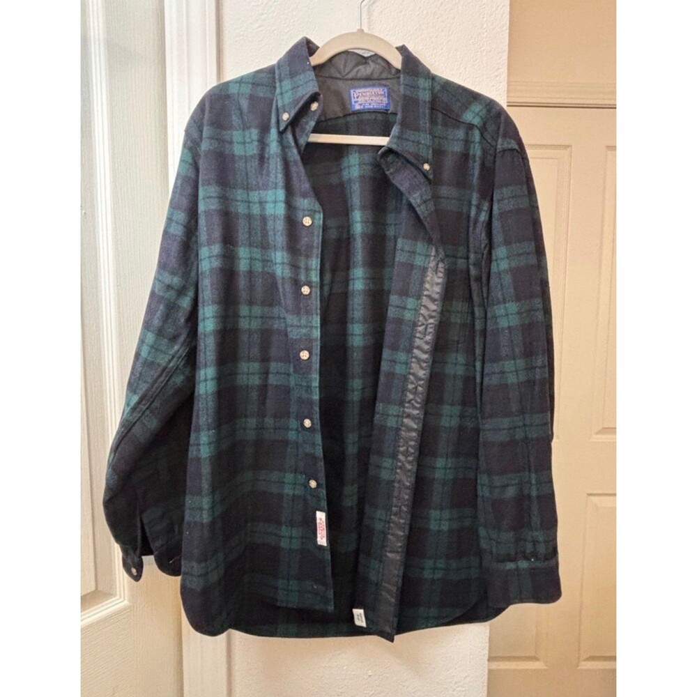 Pendleton Men's Plaid Wool BPendleton Men's Plaid Wool Button-Front Shirt Jacket